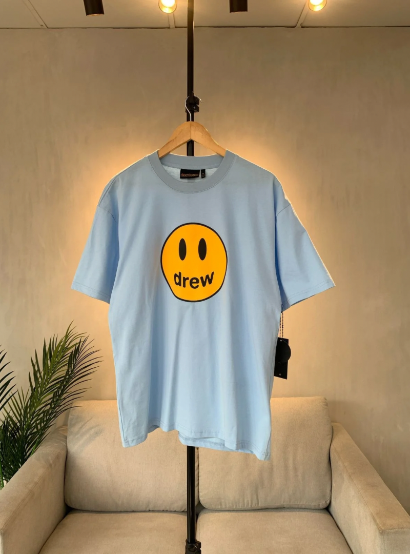 Camiseta Drew House Smiley Logo Celeste —