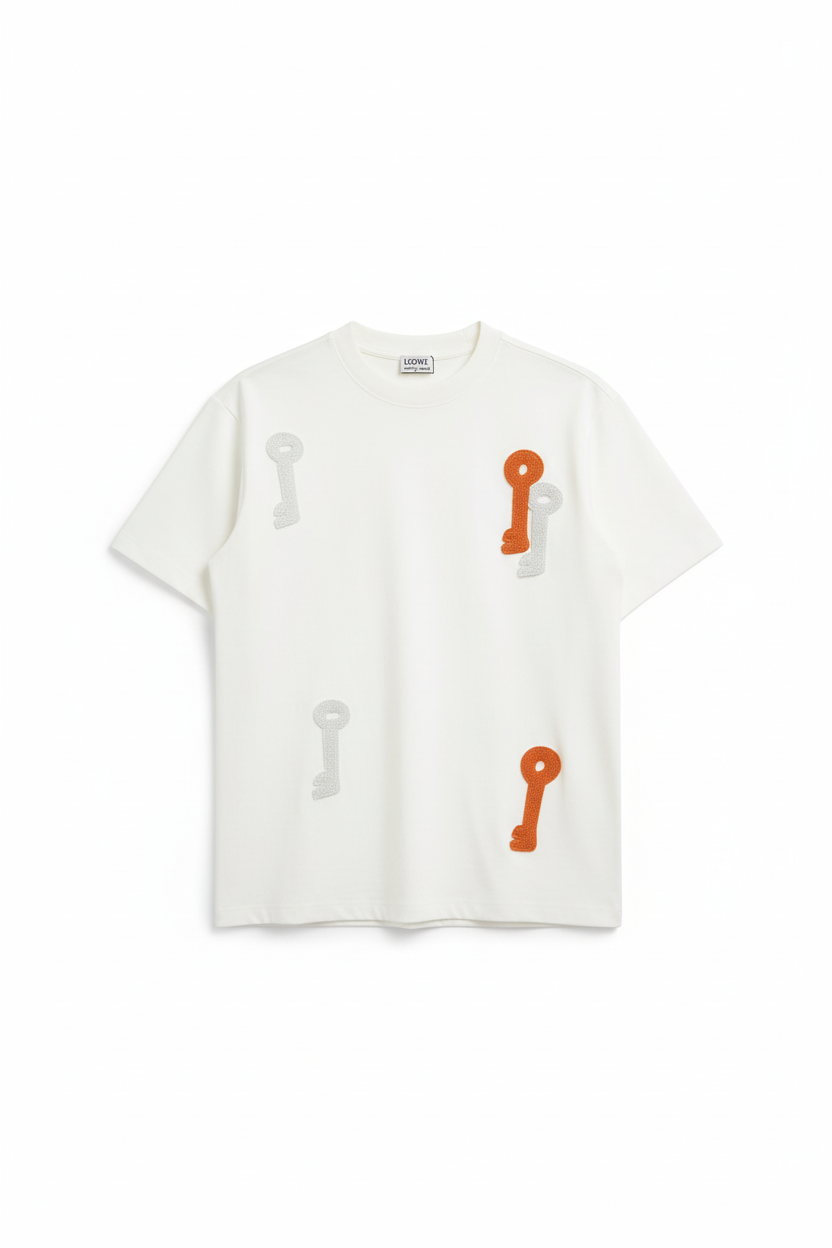 LW Camiseta Bordado Llaves Luminosas Blanco