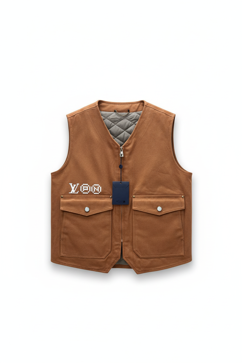 Chaleco Utility con Cremallera y Bordados Creativos · Colección