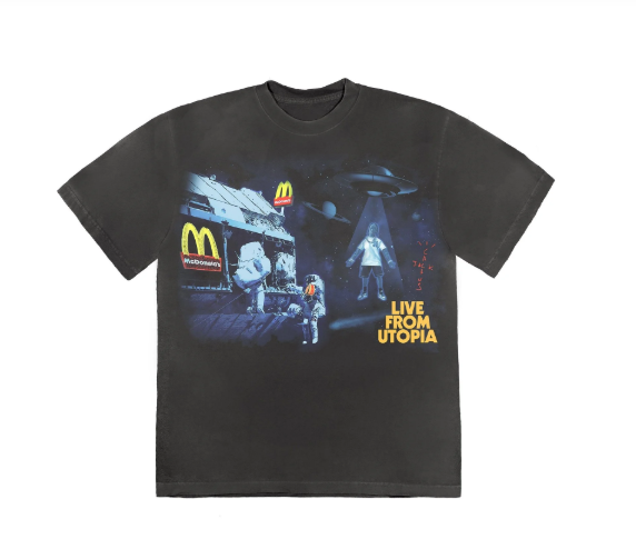 Camiseta Off White - Travis Scott x McDonald's Live From Utopia Negra —