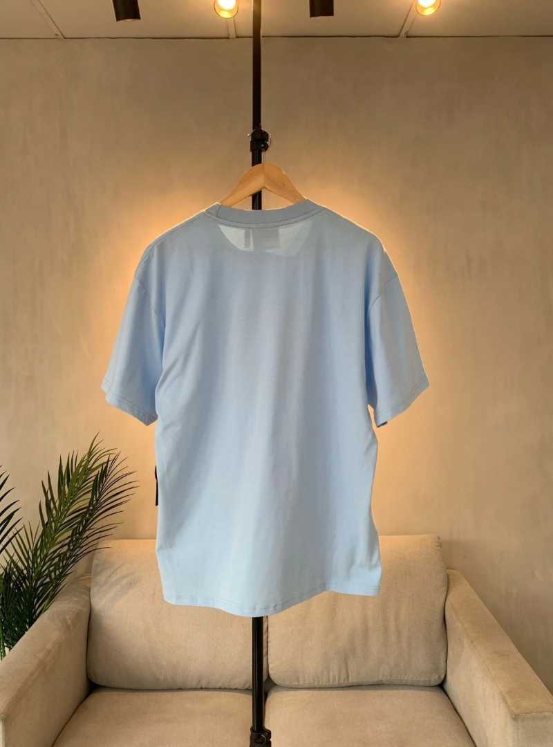 Camiseta Drew House Smiley Logo Celeste —