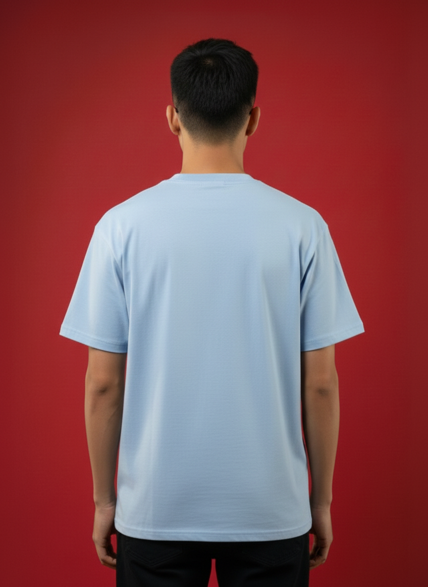 Camiseta Drew House Smiley Logo Celeste —