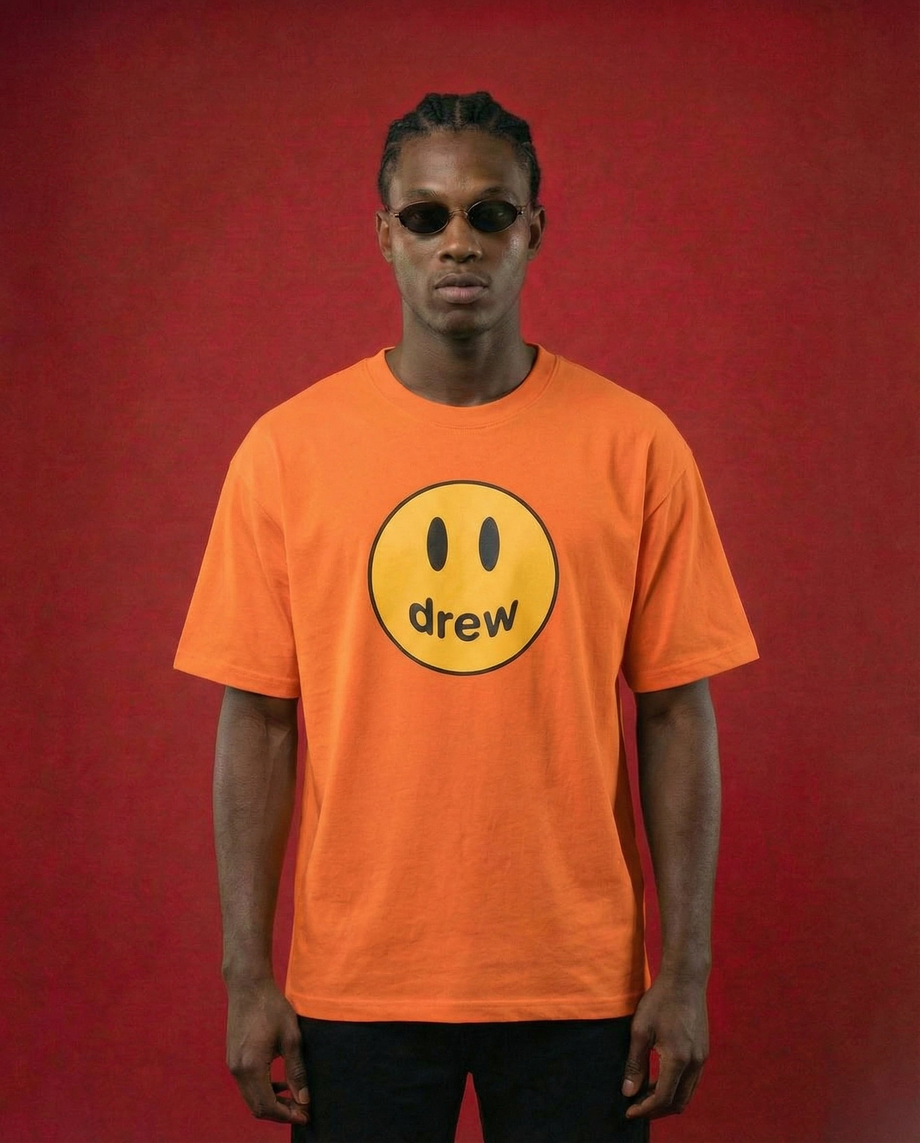 Camiseta Drew House Smiley Naranja —