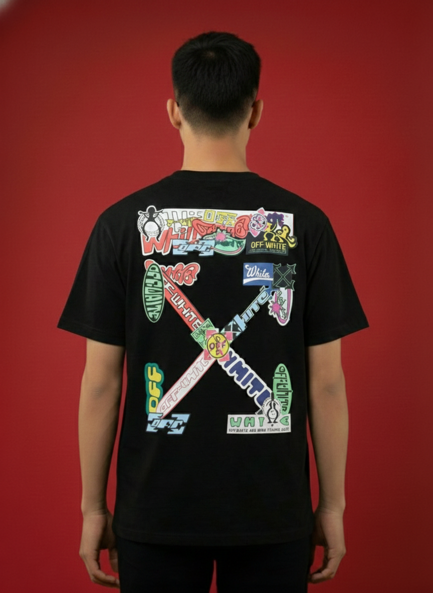 Camiseta Off White Multi Logo Tee Black —