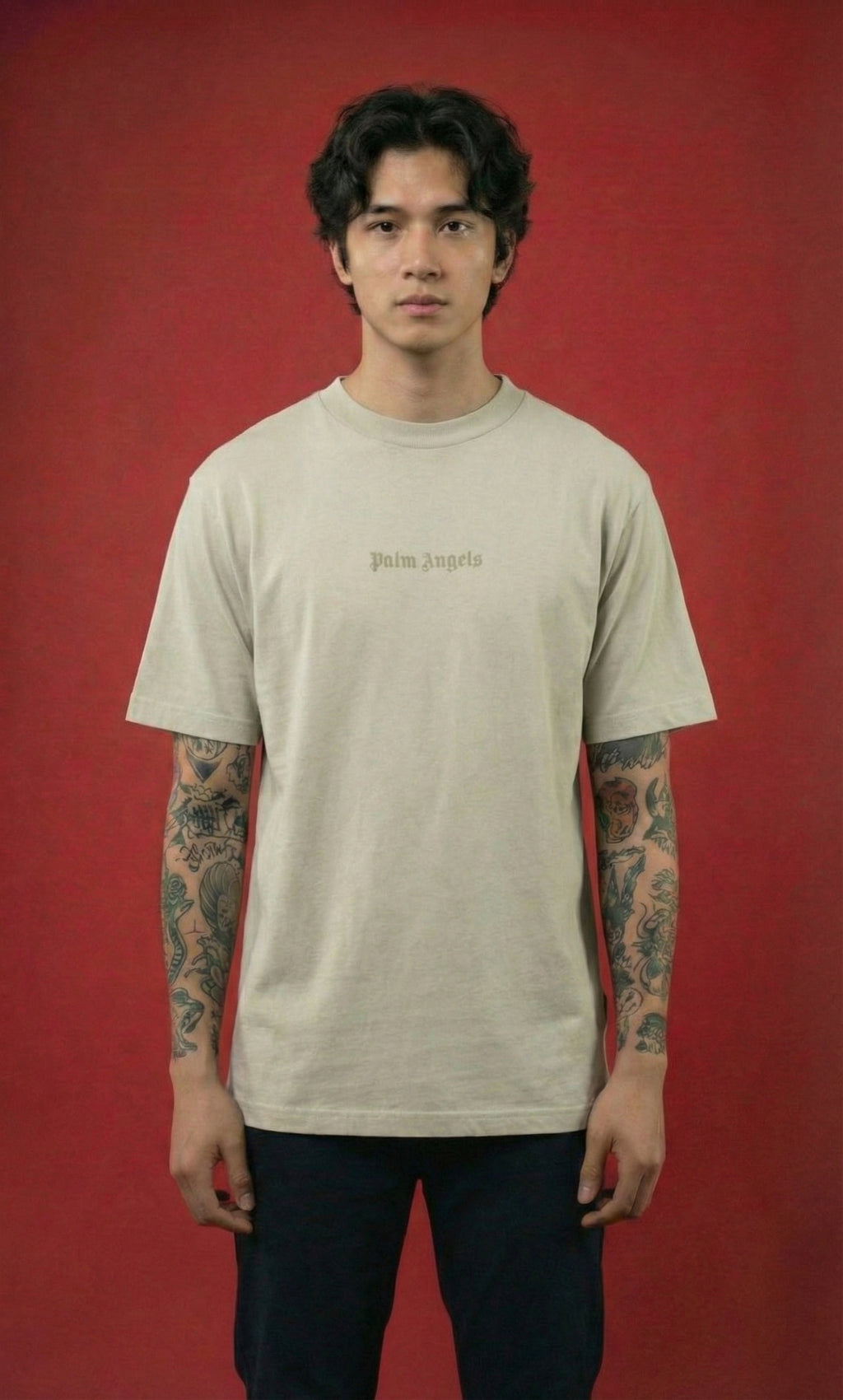 Camiseta Palm Angels Verde Musgo —