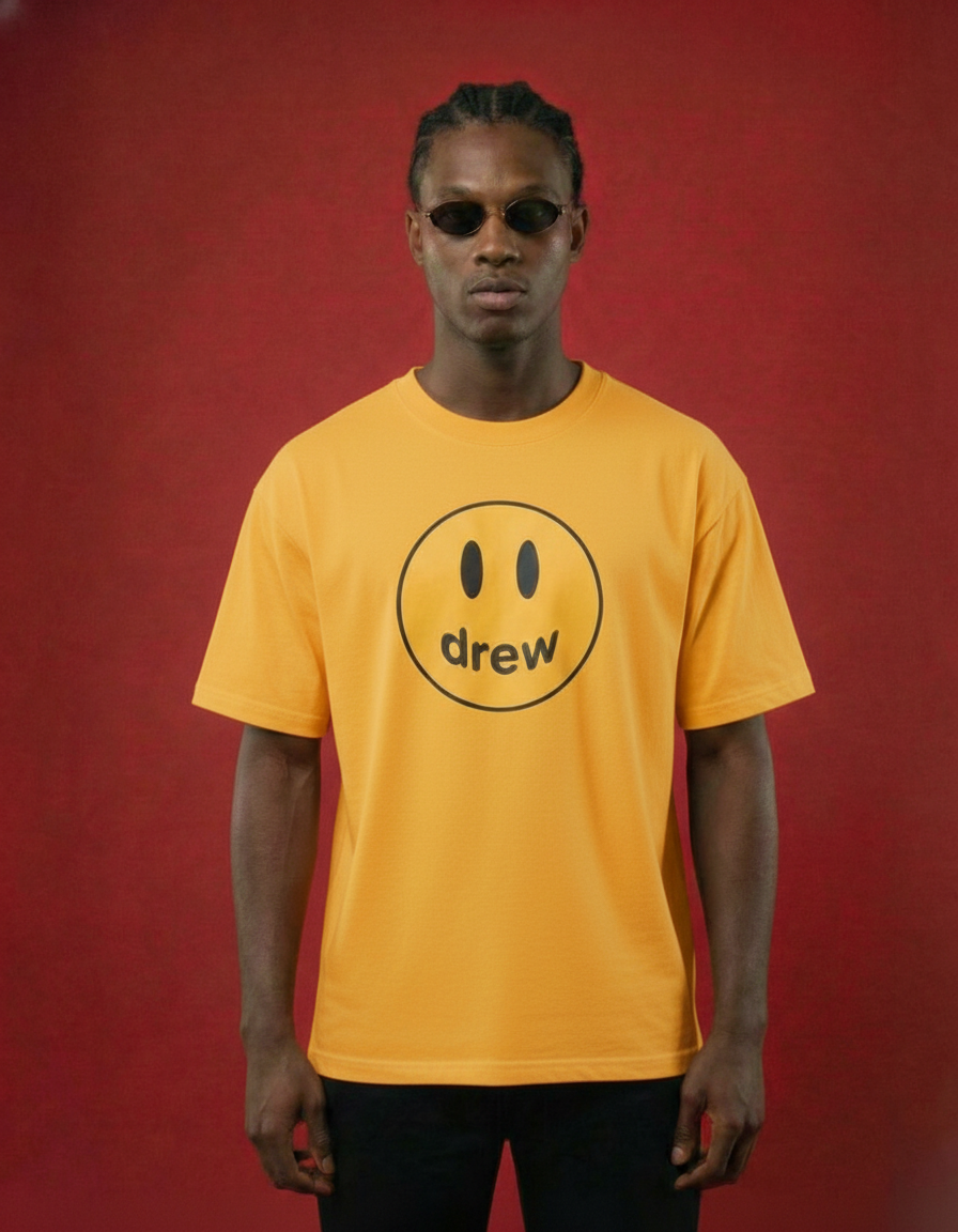 Camiseta Drew House Smiley Logo Amarilla —