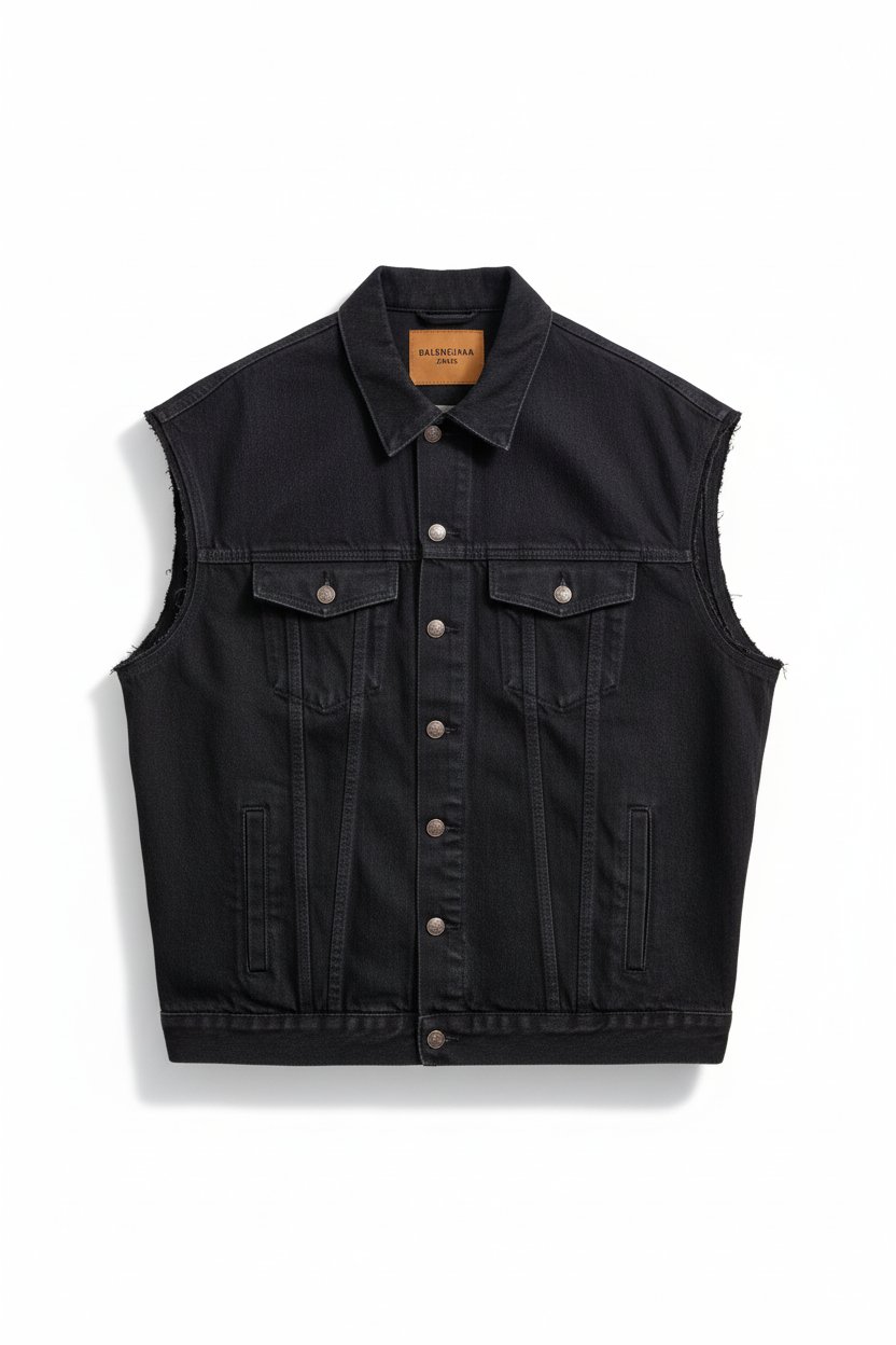 Chaleco Acolchado Clásico en Algodón Negro